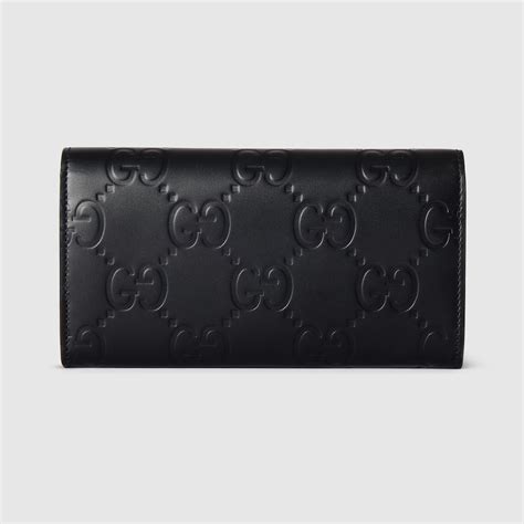 GG continental wallet in black GG leather 